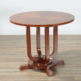 French Art Deco Inlaid Mahogany Gueridon