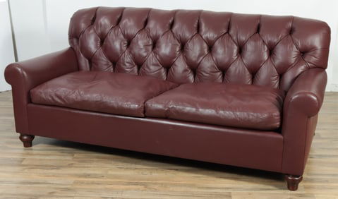 George Smith Style Leather Sofa