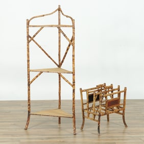 Bamboo Canterbury and Corner Etagere