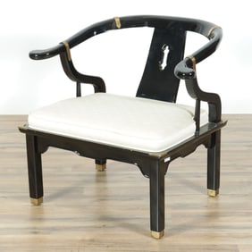James Mont for Century Chair - Black Lacquer Chair