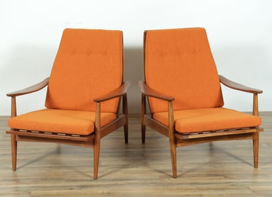 Pair of Mid-Century Modern Teak Lounge Armchairs