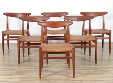 Six Hans Wegner for CM Madsen Teak Dining Chairs