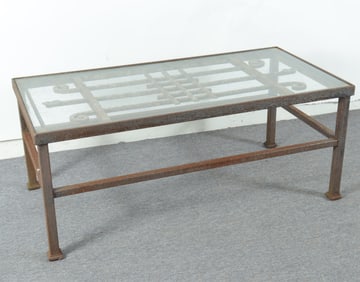 Classical Style Iron Grate Coffee Table