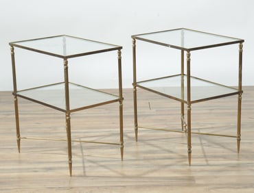 Manner of Asprey London Brass Side Tables