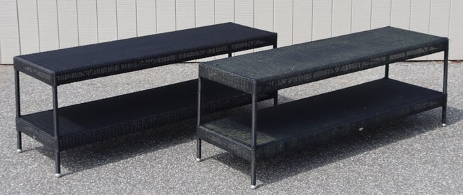Pair of Cane-line Outdoor Serving Tables