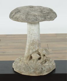Cast Cement Mushroom Garden Stool