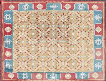 Vintage Indian Dhurrie Carpet 10-5 x 11-6