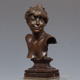 Alexandre Falguiere - Small Female Bronze Bust