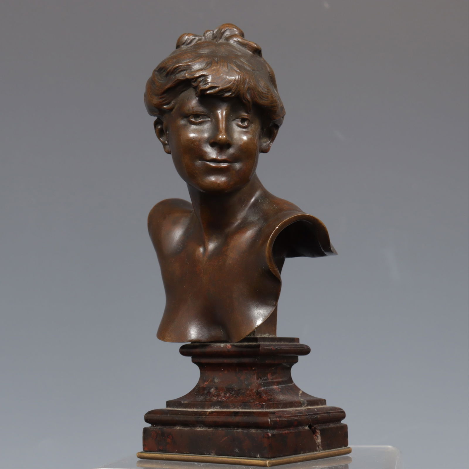 Alexandre Falguiere - Small Female Bronze Bust (1 of 5)