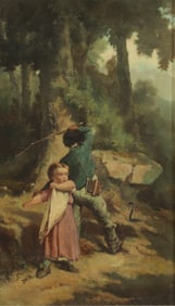 Victor Nehlig - Children in Forest O/C