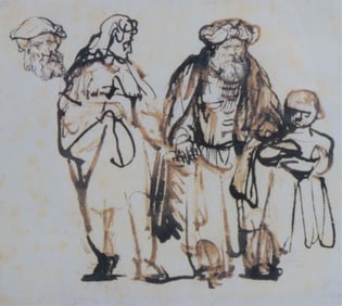 After Rembrandt - Abraham Casting Out Hagar