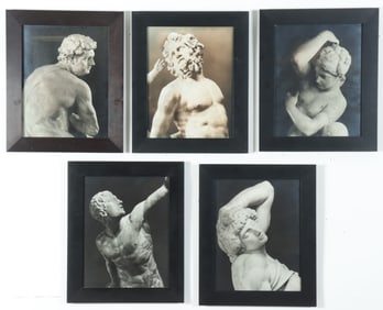 Five Framed Photographs of Classical Sculptures