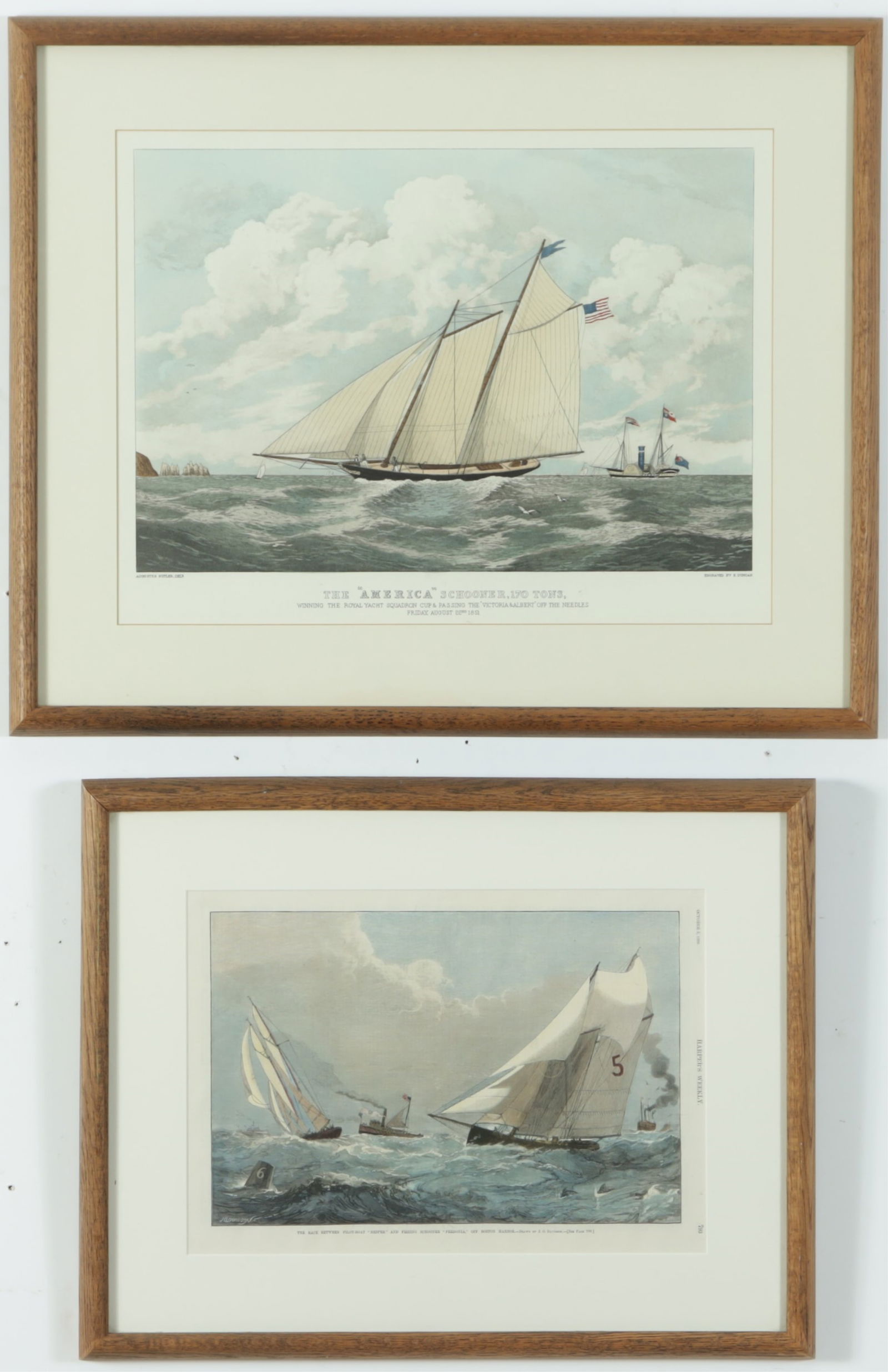 Two Schooner Prints, 20th C (1 of 9)