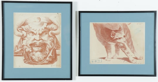 Two French Sanguine Prints