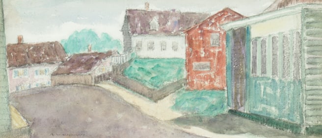 Abraham Walkowitz - Village Scene W/C