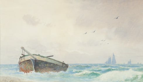 Frederic S. Cozzens - Beached Ship W/C