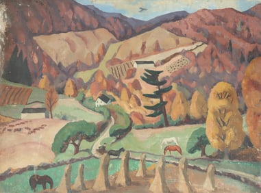 C. Bertram Hartman - Autumnal Landscape - O/B