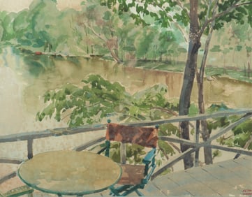 Keith Ward - Riverscape, Watercolor