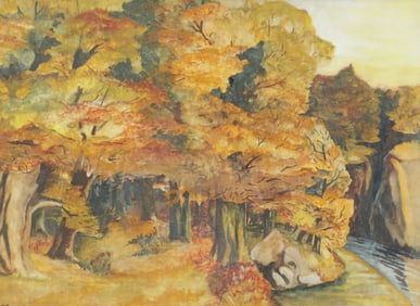 American School 20th C. - Autumnal Landscape - W/C