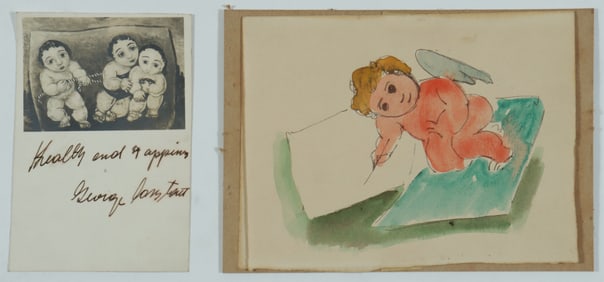 George Z. Constant - Putti - Greeting Card - W/C