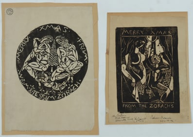 William Zorach - Greeting Cards - Woodcuts