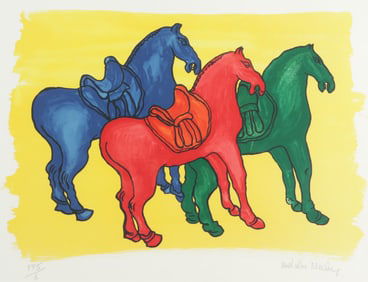 Malcolm Morley - Ancient Chinese Horses - Litho