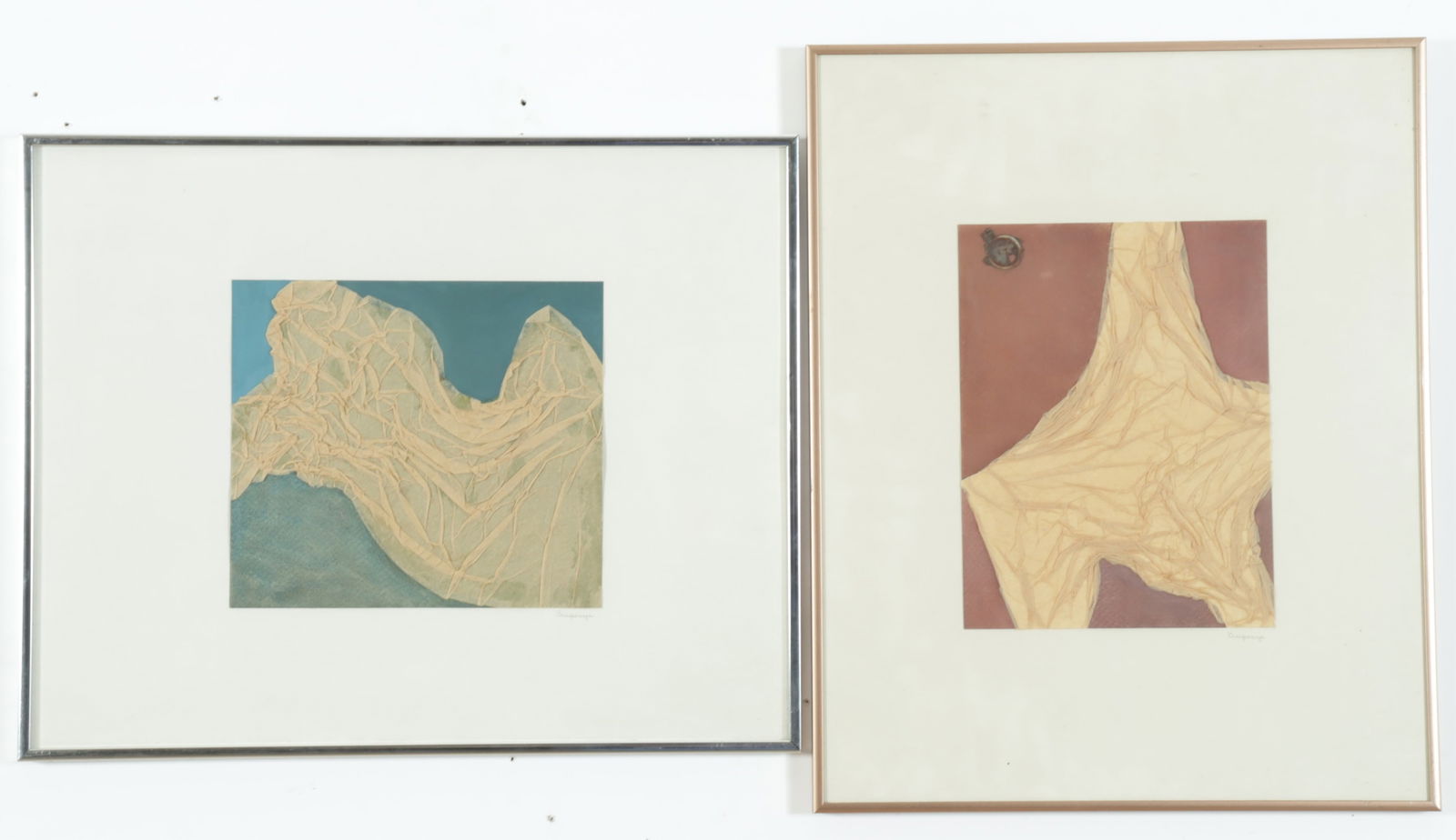 Grace Krupenye - Two Untitled Works on Paper: Grace Gladstone Krupenye (American, 1927-2021) Two untitled works on paper, signed in graphite. Larger framed 20.25" x 16.25"