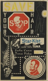 William M. Kent - SAVE YOUR HAIR - Slate print