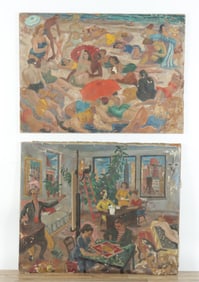 C. Bertram Hartman - Apartment & Beach Scene O/C