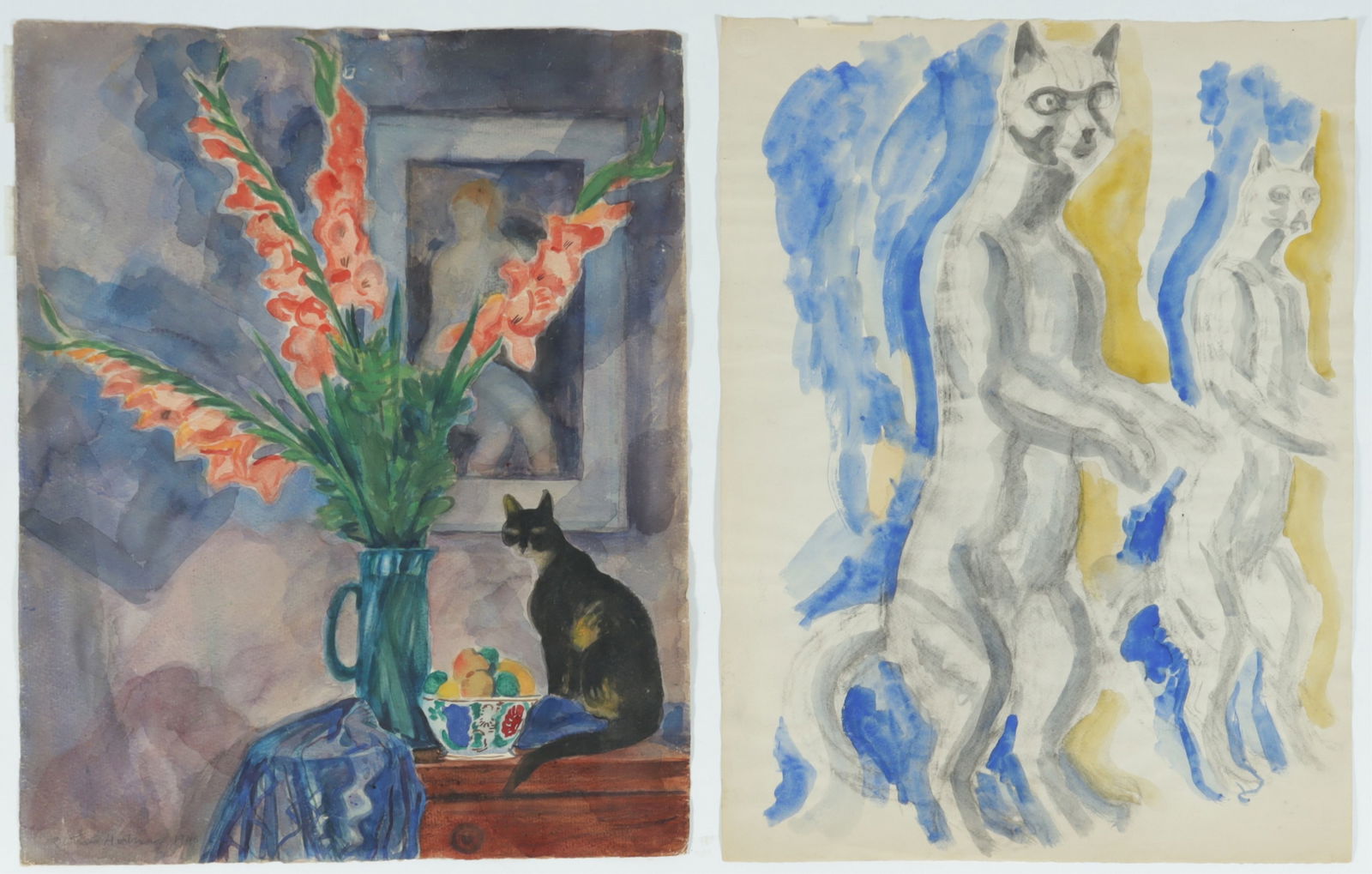 C. Bertram Hartman - Cats - W/C (1 of 6)