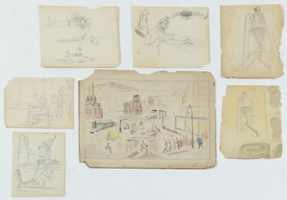 C. Bertram Hartman - WPA Sketches & W/C