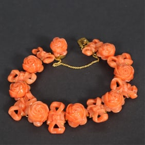 Carved Coral Bracelet