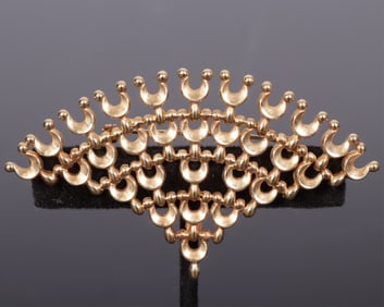 Italian 14K Yellow Gold Modern Brooch