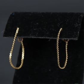 Pair of 14K Yellow Gold Chain Earrings