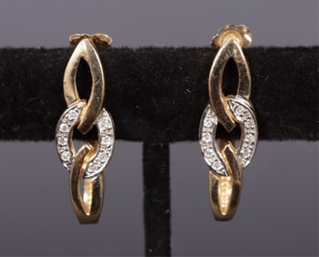Pair of Retro Diamond Earrings