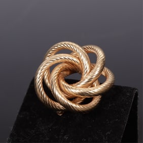 14K Yellow Gold Spiral Brooch