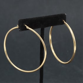 Pair of 14K Yellow Gold Hoop Earrings