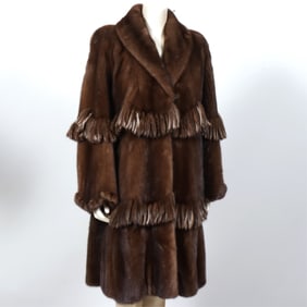 Vintage Fringed Mink Coat