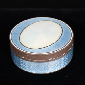 French Guilloche Enamel and Silver Box