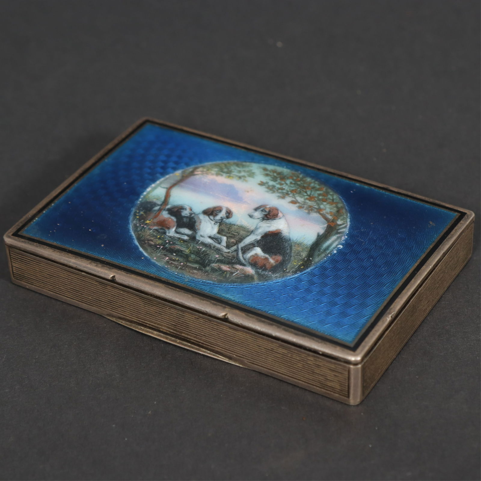French Silver and Guilloche Enamel Box (1 of 4)