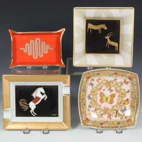 Four Designer Porcelain Trays