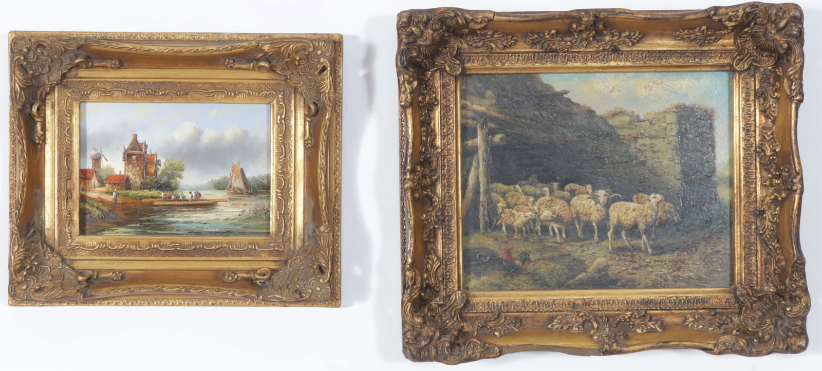 Dutch Scenes - Crossing River & Sheep in Barnyard (1 of 8)