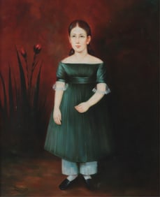 American Primitive Style Portrait O/C