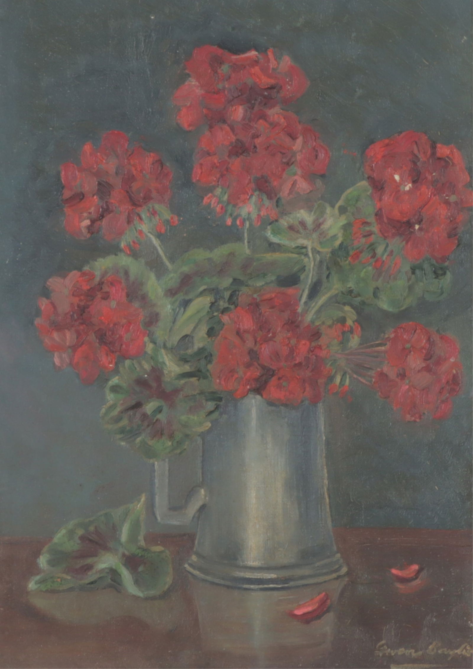 Steven Baylis - Geraniums in Pewter Mug O/P (1 of 7)