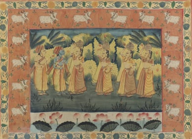 Indian Pichwai School - Figural Scene