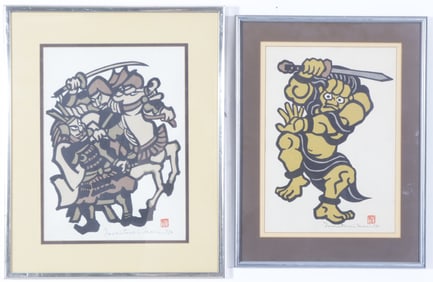 Yoshitoshi Mori - Two Kappazuri Stencil Prints