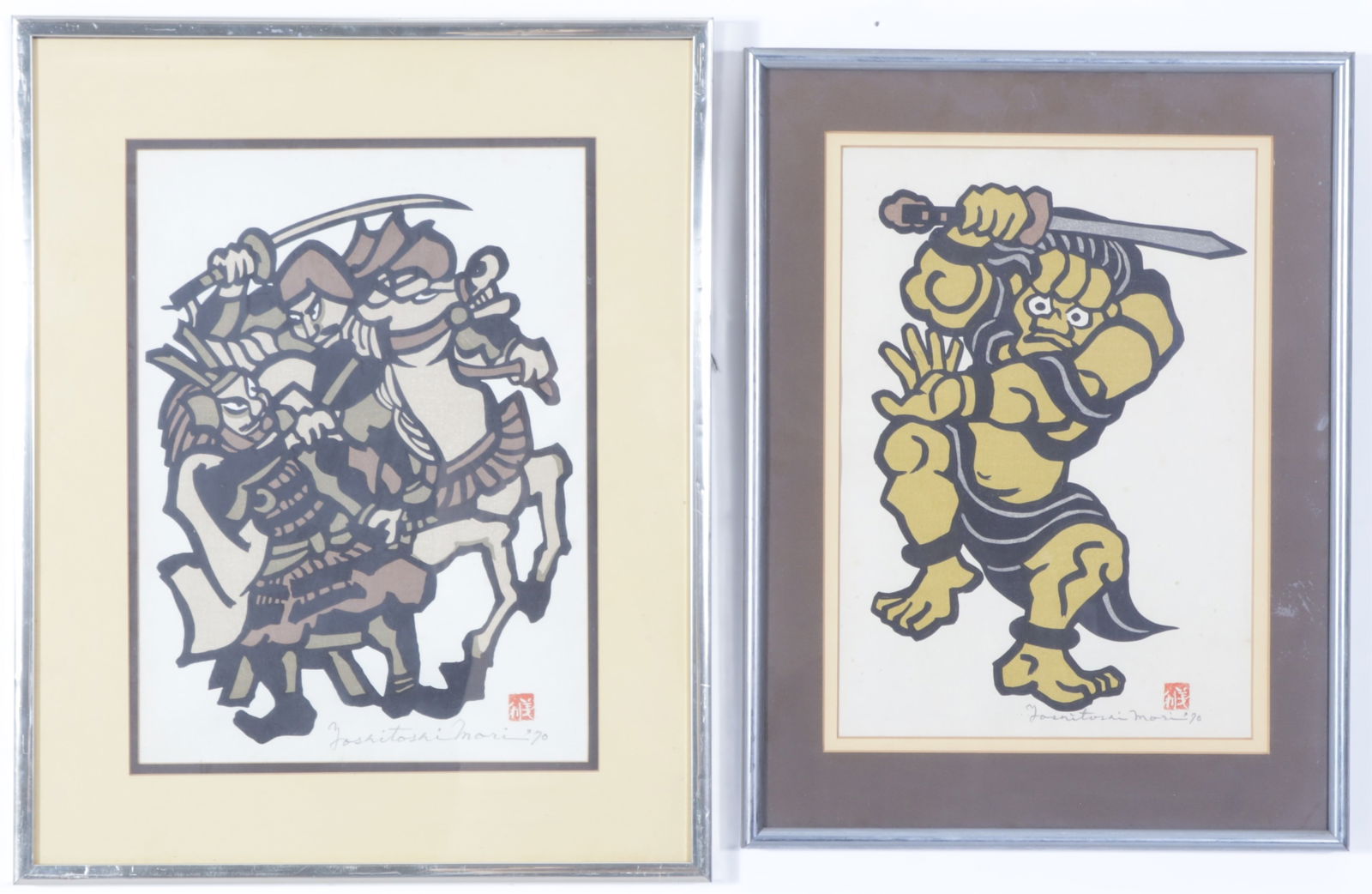 Yoshitoshi Mori - Two Kappazuri Stencil Prints (1 of 10)