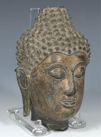 Thai Gilt Bronze Buddha Head