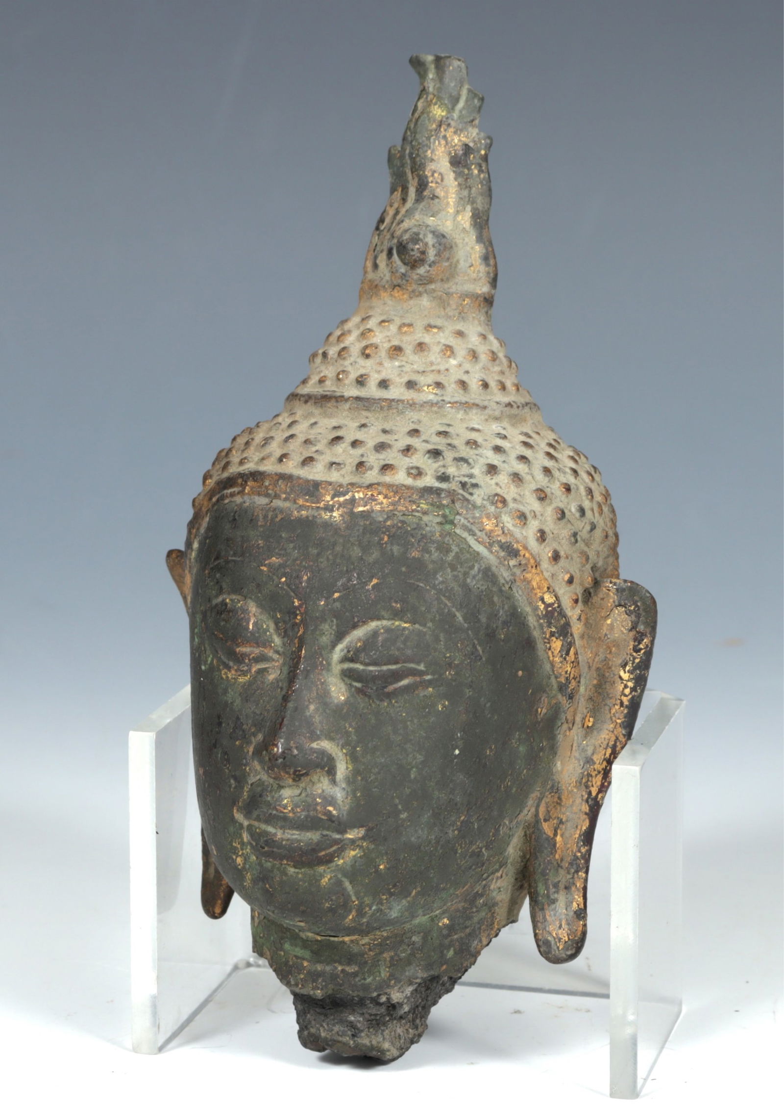 Gilt Bronze Thai Buddha Head (1 of 5)