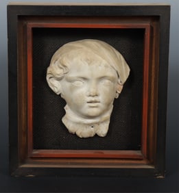 Continental School - Marble Portrait of Child